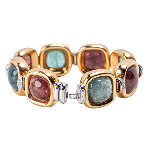FOPE  Multi-Color Tourmaline & Diamond 18K Gold Bracelet