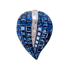 Load image into Gallery viewer, Pair of 18 Karat White Gold, Sapphire and Diamond Ear Clips, Sabadini