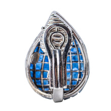 Load image into Gallery viewer, Pair of 18 Karat White Gold, Sapphire and Diamond Ear Clips, Sabadini