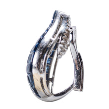 Load image into Gallery viewer, Pair of 18 Karat White Gold, Sapphire and Diamond Ear Clips, Sabadini
