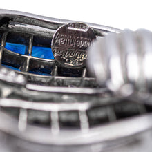Load image into Gallery viewer, Pair of 18 Karat White Gold, Sapphire and Diamond Ear Clips, Sabadini