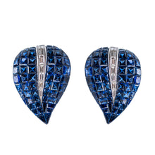 Load image into Gallery viewer, Pair of 18 Karat White Gold, Sapphire and Diamond Ear Clips, Sabadini