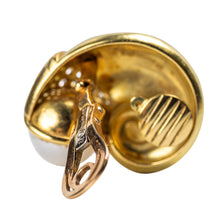 Load image into Gallery viewer, Leo de Vroomen, Pair of 18 Karat Gold, Pearl, and Diamond Ear Clips