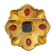 Load image into Gallery viewer, Leo de Vroomen, An 18 Karat Gold, Enamel, Coral and Gem-Set Brooch