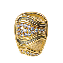 Load image into Gallery viewer, Leo de Vroomen 18K Gold, Enamel &amp; Diamond Ear Clips (Signed)