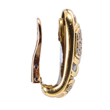 Load image into Gallery viewer, Leo de Vroomen 18K Gold, Enamel &amp; Diamond Ear Clips (Signed)