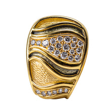 Load image into Gallery viewer, Leo de Vroomen 18K Gold, Enamel &amp; Diamond Ear Clips (Signed)