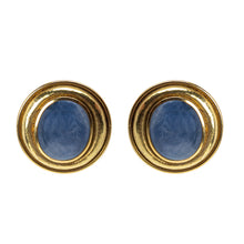 Load image into Gallery viewer, Pair of Leo de Vroomen 18 Karat Gold and Star Sapphire Ear Clips