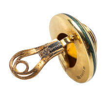 Load image into Gallery viewer, Leo de Vroomen 18K Yellow Gold, Guilloché Enamel, Diamond &amp; Pearl Brooch