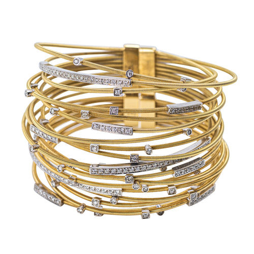 An Italian 18 Karat Gold and Diamond Expandable Bracelet, Signed 2324 AL