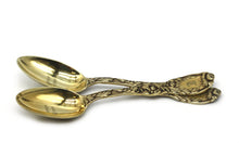 Load image into Gallery viewer, Pair of Tiffany &amp; Co. Chrysanthemum Gilt Sterling Silver Spoons