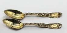 Load image into Gallery viewer, Pair of Tiffany &amp; Co. Chrysanthemum Gilt Sterling Silver Spoons
