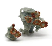 Load image into Gallery viewer, Fine Chinese Pale Green and Russet Jadeite Small Vase and Cover