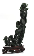 Load image into Gallery viewer, Chinese Spinach Green Jade Figure of a Beauty