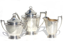 Load image into Gallery viewer, Ball Black &amp; Co. Sterling Four-Piece Tea Service, w/a Gorham EPNS Tray