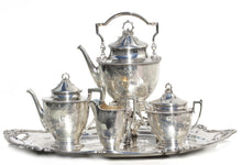 Load image into Gallery viewer, Ball Black &amp; Co. Sterling Four-Piece Tea Service, w/a Gorham EPNS Tray