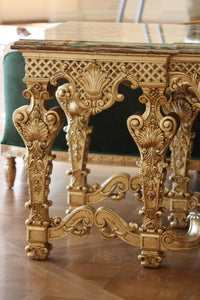 Impressive French Regency Style Onyx Top Giltwood Center Table