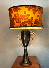 Load image into Gallery viewer, Pair of Czech Gilt and Black Glass Vases, mounted as Lamps