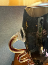 Load image into Gallery viewer, Pair of Czech Gilt and Black Glass Vases, mounted as Lamps