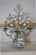 Load image into Gallery viewer, Pair of Italian Rock Crystal and Gilt Metal Three-Light Wall Lights