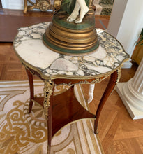 Load image into Gallery viewer, Louis XV Style Marble Top Bronze Mounted Mahogany Occasional Table