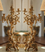 Load image into Gallery viewer, Pair of Louis XV Style Gilt Bronze Six-Light Candelabra