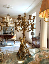 Load image into Gallery viewer, Pair of Louis XV Style Gilt Bronze Six-Light Candelabra