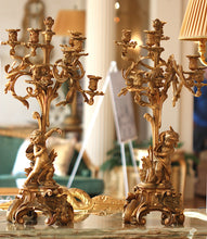 Load image into Gallery viewer, Pair of Louis XV Style Gilt Bronze Six-Light Candelabra