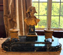 Load image into Gallery viewer, French Empire Gilt Bronze and Marble Standish