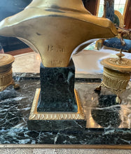 Load image into Gallery viewer, French Empire Gilt Bronze and Marble Standish