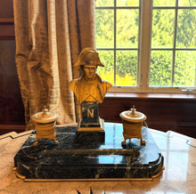 Load image into Gallery viewer, French Empire Gilt Bronze and Marble Standish