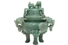 Load image into Gallery viewer, Chinese Carved Jadeite Covered Censer