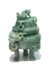 Load image into Gallery viewer, Chinese Carved Jadeite Covered Censer