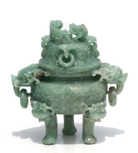 Load image into Gallery viewer, Chinese Carved Jadeite Covered Censer