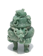 Load image into Gallery viewer, Chinese Carved Jadeite Covered Censer