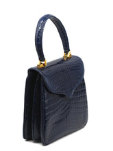 Load image into Gallery viewer, Lana Marks Navy Blue Alligator “Princess Diana” Handbag