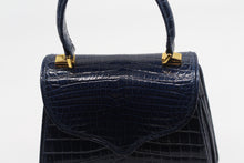 Load image into Gallery viewer, Lana Marks Navy Blue Alligator “Princess Diana” Handbag