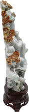 Load image into Gallery viewer, Chinese Jade Guanyin Figure with Attendant and Pierced Floral Carving