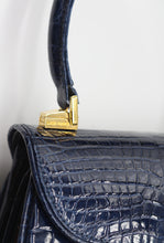 Load image into Gallery viewer, Lana Marks Navy Blue Alligator “Princess Diana” Handbag