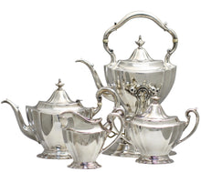 Load image into Gallery viewer, Reed And Barton Sterling Silver Four-Piece Tea And Coffee Service with a Tiffany &amp; Co. Silver Plated Tray