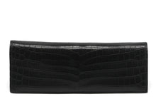 Load image into Gallery viewer, Lana Marks Black Alligator Envelope Clutch