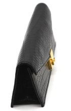 Load image into Gallery viewer, Lana Marks Black Alligator Envelope Clutch