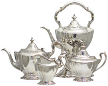 Load image into Gallery viewer, Reed And Barton Sterling Silver Four-Piece Tea And Coffee Service with a Tiffany &amp; Co. Silver Plated Tray