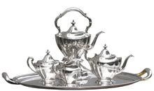 Load image into Gallery viewer, Reed And Barton Sterling Silver Four-Piece Tea And Coffee Service with a Tiffany &amp; Co. Silver Plated Tray