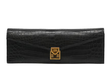 Load image into Gallery viewer, Lana Marks Black Alligator Envelope Clutch