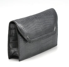 Load image into Gallery viewer, Lana Marks Silver Gray Alligator Capri Clutch