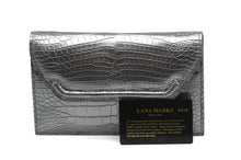 Load image into Gallery viewer, Lana Marks Silver Gray Alligator Capri Clutch