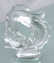 Load image into Gallery viewer, Lalique Colorless Glass Double Fish Sculpture