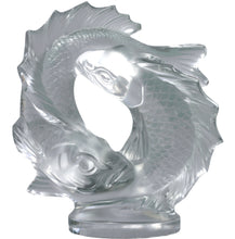 Load image into Gallery viewer, Lalique Colorless Glass Double Fish Sculpture