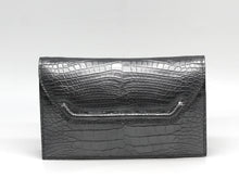 Load image into Gallery viewer, Lana Marks Silver Gray Alligator Capri Clutch
